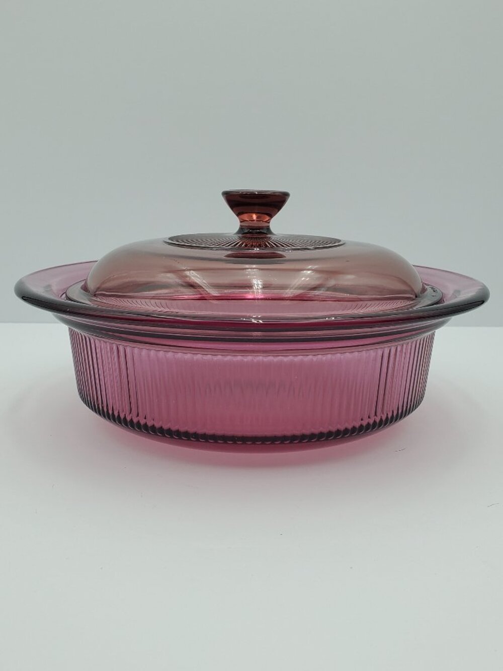 Corning Vision Cranberry 1 Quart Covered Casserole Baking Dish